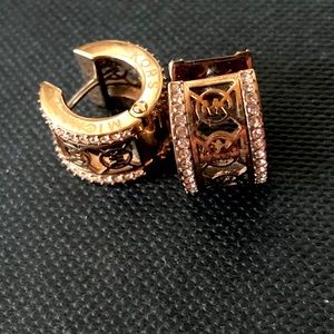 Michael Kors Rose Gold Monogram Pave’ Earrings